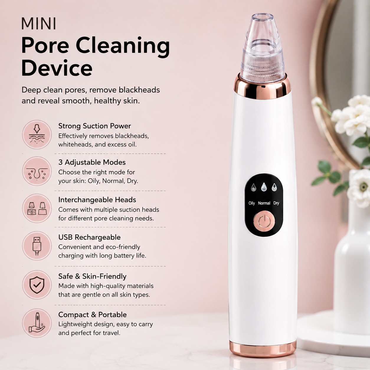 Deep Pore Vacuum Cleaner – Electric Blackhead & Pore Cleaning Device