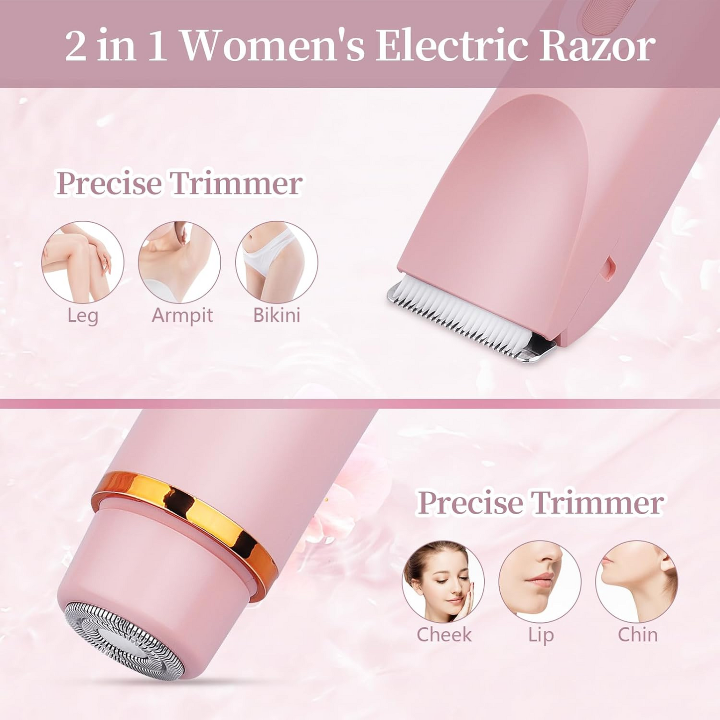 2-in-1 Dual Head Shaver for Women