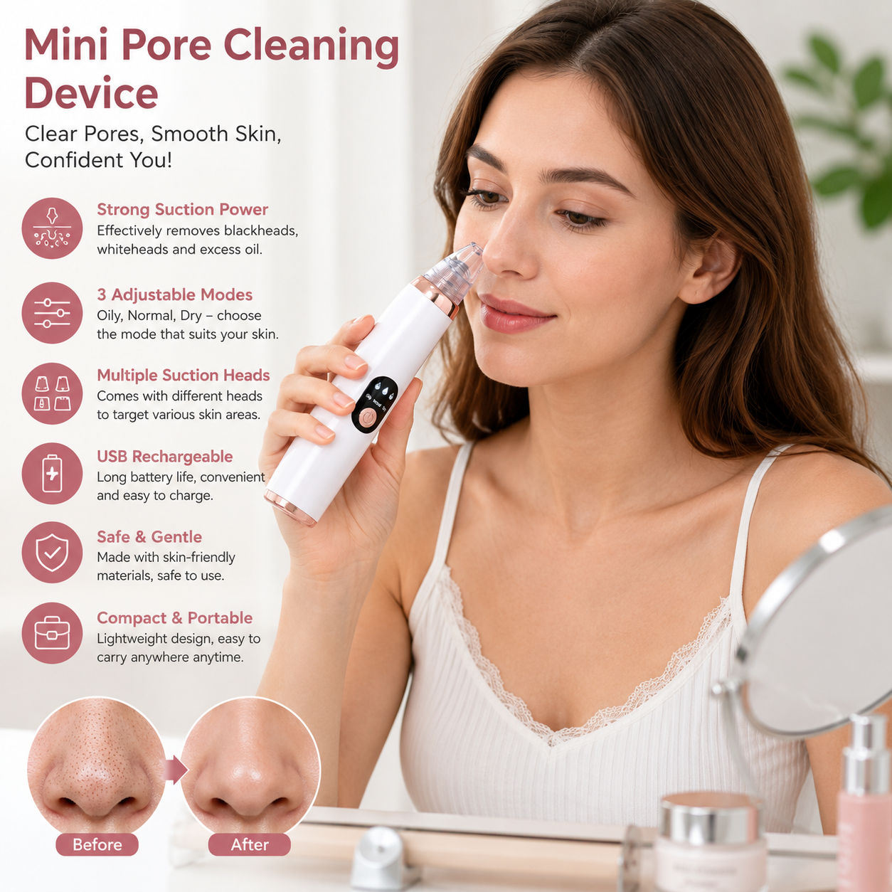 Deep Pore Vacuum Cleaner – Electric Blackhead & Pore Cleaning Device