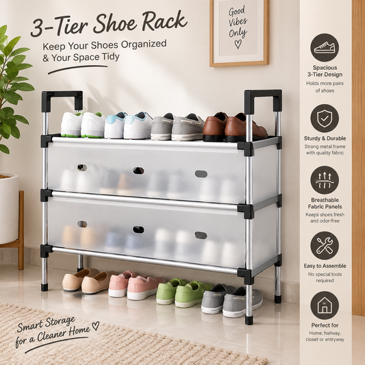 Premium Foldable Shoe Organizer Rack – Smart Space-Saving Footwear Storage Solution